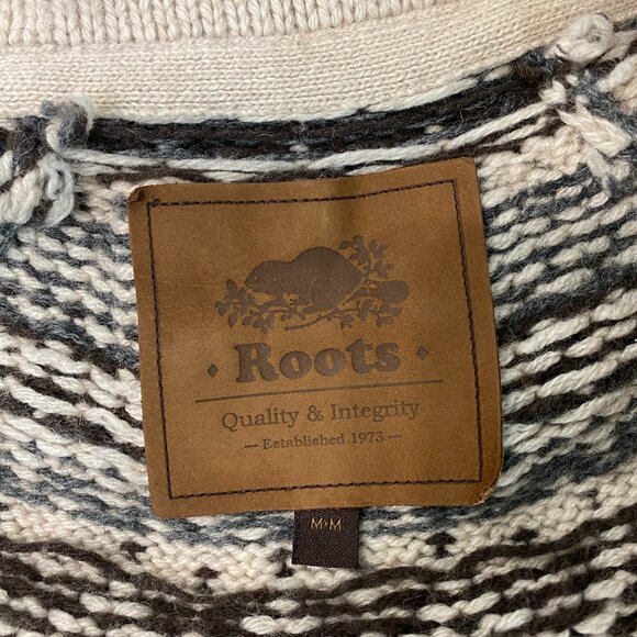 Roots Canadian Knit Zip Up Sweater Size M - Picture 3 of 3